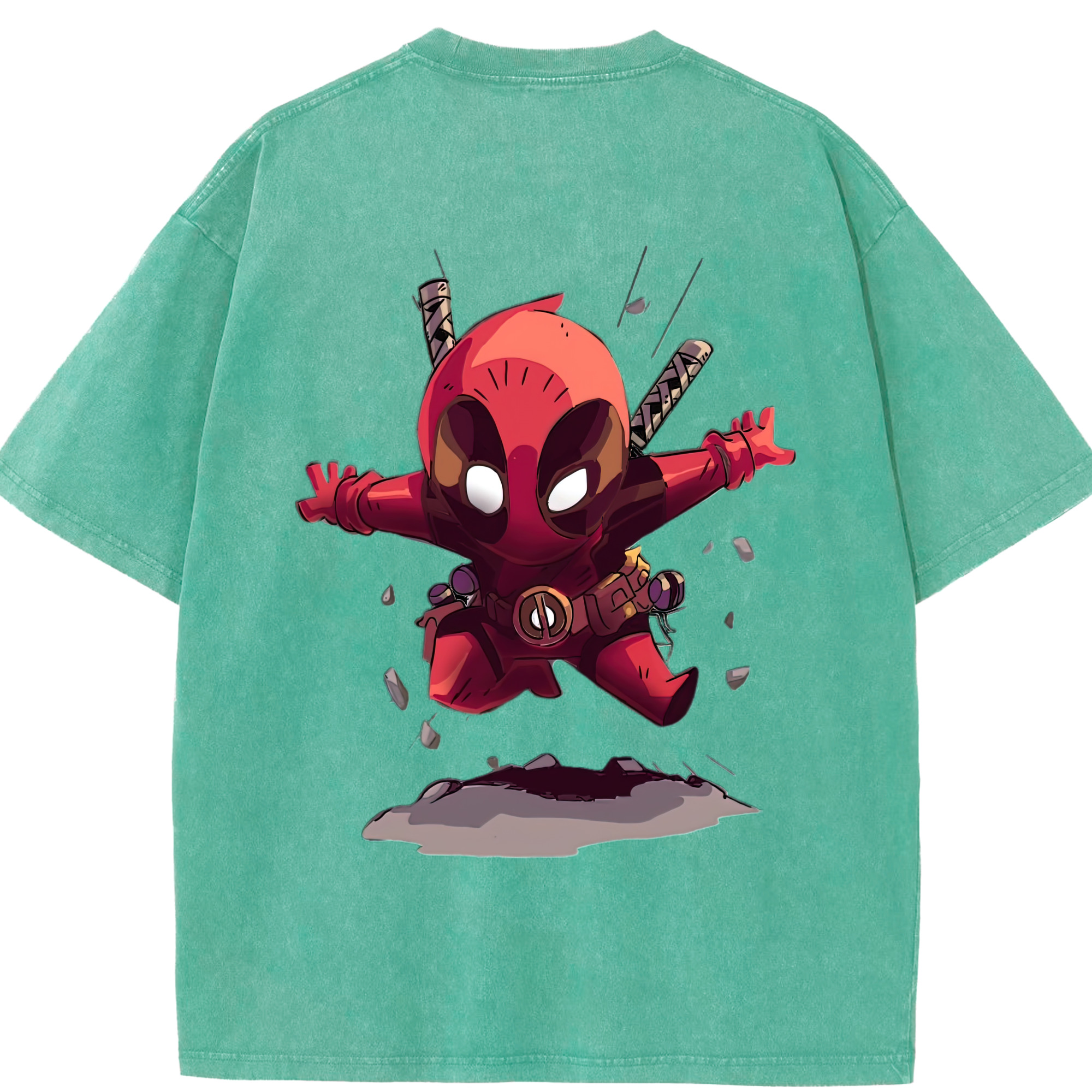 （画像用） Deadpool デッドプール 綿100% ヴィンテージ風 半袖Tシャツ（背面プリント）